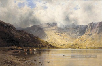 Étangs lacs et chutes d’eau œuvres - Snr Les Renards Chemin vers Cader Dolgelly paysage Alfred de Breanski Snr